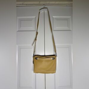 Skagen Leather Crossbody Purse Beige Mikkeline